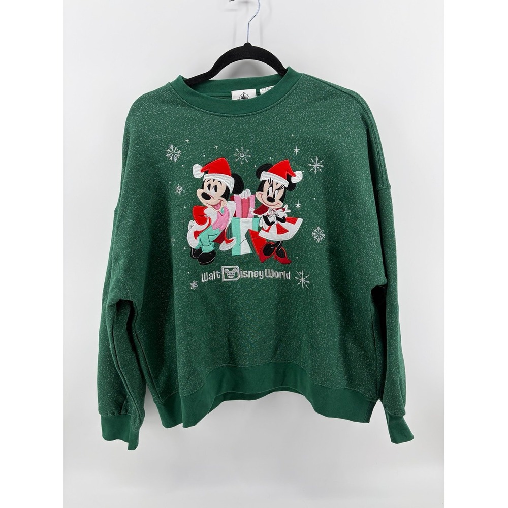 Walt Disney World/Parks Christmas Santa Mickey & Minnie, Sweatshirt, Med NWOT